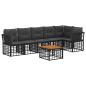 Preview: Gartensofa-set 7 stk. Schwarz und Dunkelgrau Poly-Rattan