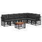 Preview: Outdoor-Sofagarnitur 8 stk. Schwarz und Dunkelgrau Polyester