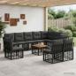 Preview: ARDEBO.de - Outdoor-Sofagarnitur 11 Stk. Schwarz und Dunkelgrau Polyester