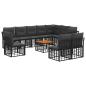 Preview: Outdoor-Sofagarnitur 11 Stk. Schwarz und Dunkelgrau Polyester