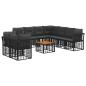 Preview: Outdoor-Sofagarnitur 10 stk. Schwarz und Dunkelgrau Polyester