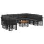 Preview: Outdoor-Sofagarnitur 11 stk. Schwarz und Dunkelgrau Polyester