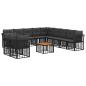 Preview: Outdoor-Sofagarnitur 12 stk. Schwarz und Dunkelgrau Polyester