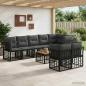 Preview: ARDEBO.de - Outdoor-Sofagarnitur 9 stk. Schwarz und Dunkelgrau Polyester
