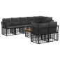 Preview: Outdoor-Sofagarnitur 9 stk. Schwarz und Dunkelgrau Polyester