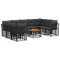 Preview: Outdoor-Sofagarnitur 10 stk. Schwarz und Dunkelgrau Polyester