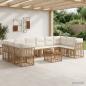 Preview: ARDEBO.de - Outdoor-Sofagarnitur 11 stk. Natürlich und Cremweiß Polyester