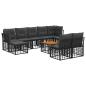 Preview: Outdoor-Sofagarnitur 10 stk. Schwarz und Dunkelgrau Polyester