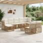 Preview: ARDEBO.de - Outdoor-Sofagarnitur 10 stk. Natürlich und Cremweiß Polyester