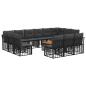 Preview: Outdoor-Sofagarnitur 14 stk. Schwarz und Dunkelgrau Polyester