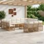 Preview: ARDEBO.de - Outdoor-Sofagarnitur 14 Stk. Natürlich und Cremweiß Polyester