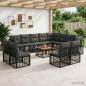 Preview: ARDEBO.de - Outdoor-Sofagarnitur 13 Stk. Schwarz und Dunkelgrau Polyester
