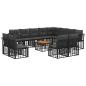 Preview: Outdoor-Sofagarnitur 13 Stk. Schwarz und Dunkelgrau Polyester