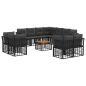 Preview: Outdoor-Sofagarnitur 12 stk. Schwarz und Dunkelgrau Polyester