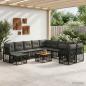 Preview: ARDEBO.de - Outdoor-Sofagarnitur 12 stk. Schwarz und Dunkelgrau Polyester