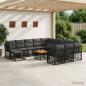 Preview: ARDEBO.de - Outdoor-Sofagarnitur 13 Stk. Schwarz und Dunkelgrau Polyester
