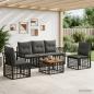 Preview: ARDEBO.de - Outdoor-Sofagarnitur 6 Stk. Schwarz und Dunkelgrau Polyester