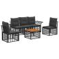 Preview: Outdoor-Sofagarnitur 6 Stk. Schwarz und Dunkelgrau Polyester