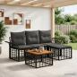 Preview: ARDEBO.de - Outdoor-Sofagarnitur 5 Stk. Schwarz und Dunkelgrau Polyester