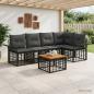Preview: ARDEBO.de - Outdoor-Sofagarnitur 6 stk. Schwarz und Dunkelgrau Polyester