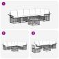 Preview: Outdoor-Sofagarnitur 7 Stk. Schwarz und Dunkelgrau Polyester