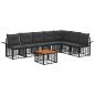 Preview: Outdoor-Sofagarnitur 8 stk. Schwarz und Dunkelgrau Polyester