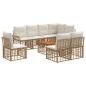 Preview: Outdoor-Sofagarnitur 9 stk. 8-Sitzer Natur und Cremeweiß