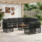 Preview: ARDEBO.de - Outdoor-Sofagarnitur 11 Stk. Schwarz und Dunkelgrau Polyester