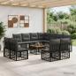 Preview: ARDEBO.de - Outdoor-Sofagarnitur 12 stk. Schwarz und Dunkelgrau Polyester