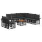 Preview: Outdoor-Sofagarnitur 10 stk. Schwarz und Dunkelgrau Polyester