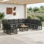 Preview: ARDEBO.de - Outdoor-Sofagarnitur 11 Stk. Schwarz und Dunkelgrau Polyester