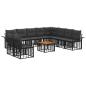 Preview: Outdoor-Sofagarnitur 11 Stk. Schwarz und Dunkelgrau Polyester