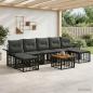 Preview: ARDEBO.de - Outdoor-Sofagarnitur 8 stk. Schwarz und Dunkelgrau Polyester