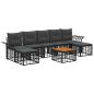 Preview: Outdoor-Sofagarnitur 8 stk. Schwarz und Dunkelgrau Polyester