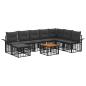 Preview: Outdoor-Sofagarnitur 9 stk. Schwarz und Dunkelgrau Polyester