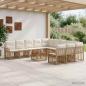 Preview: ARDEBO.de - Outdoor-Sofagarnitur 12 stk. Natürlich und Cremweiß Polyester
