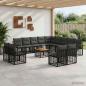 Preview: ARDEBO.de - Outdoor-Sofagarnitur 14 stk. Schwarz und Dunkelgrau Polyester