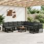 Preview: ARDEBO.de - Outdoor-Sofagarnitur 12 stk. Schwarz und Dunkelgrau Polyester