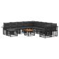 Preview: Outdoor-Sofagarnitur 12 stk. Schwarz und Dunkelgrau Polyester