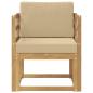 Preview: Outdoor-Sofa Polyester Weiß und Beige