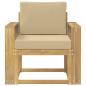 Preview: Outdoor-Sofa Polyester Weiß und Beige