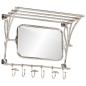 Preview: ARDEBO.de - Wandgarderobe mit Kleiderhaken & Spiegel Aluminium