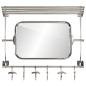 Preview: Wandgarderobe mit Kleiderhaken & Spiegel Aluminium