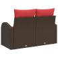 Preview: Gartensofa Braun 124 x 62 x 85cm Poly-Rattan