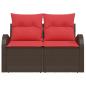 Preview: Gartensofa Braun 124 x 62 x 85cm Poly-Rattan