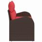 Preview: Gartensofa Braun 124 x 62 x 85cm Poly-Rattan