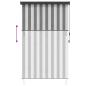 Preview: Rollo Anthrazit und Weiß 180 x 250 cm Stoff und Aluminium