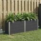 Preview: ARDEBO.de - Hochbeet Schwarz 200 x 50 x 91 cm WPC und Aluminium