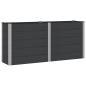 Preview: Hochbeet Schwarz 200 x 50 x 91 cm WPC und Aluminium
