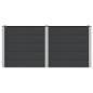 Preview: Hochbeet Schwarz 200 x 50 x 91 cm WPC und Aluminium